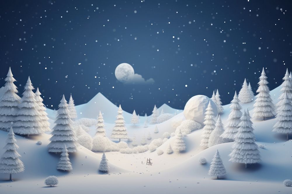 Winter snow landscape astronomy. AI | Free Photo Illustration - rawpixel