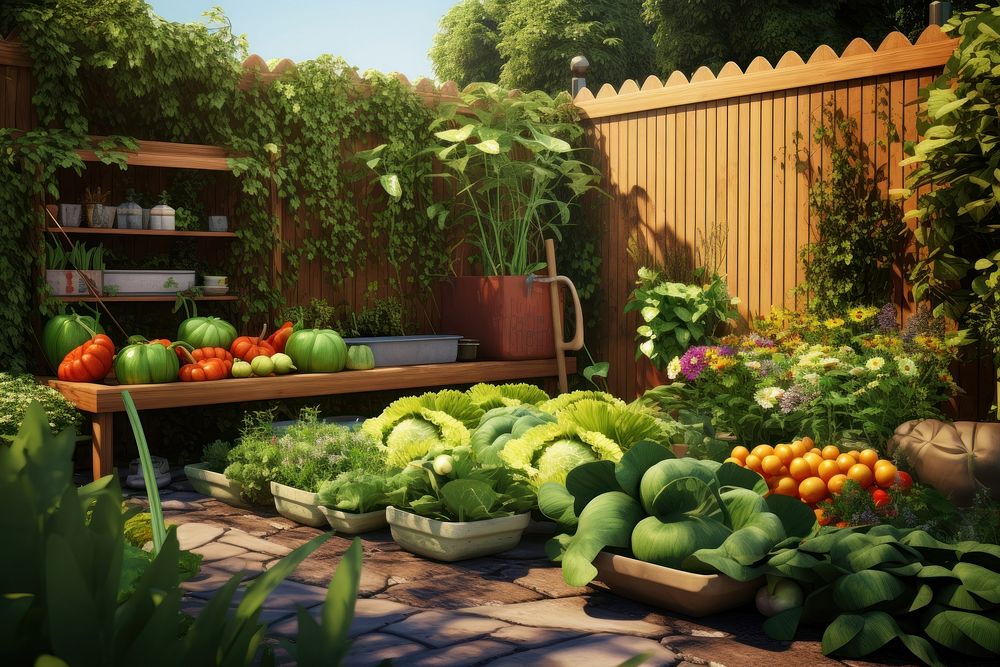 Backyard vegetable outdoors garden. AI generated Image by rawpixel.