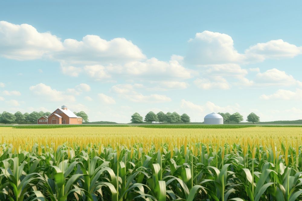 Farm agriculture landscape outdoors. AI generated Image by rawpixel.