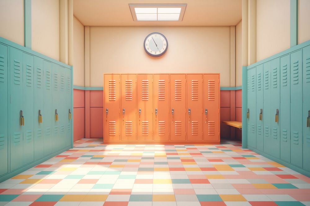 Locker school floor hall. 