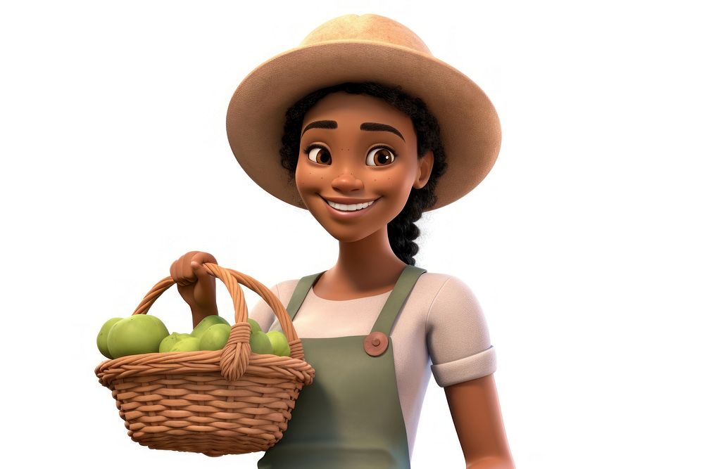 Cartoon basket vegetable smiling. AI generated Image by rawpixel.