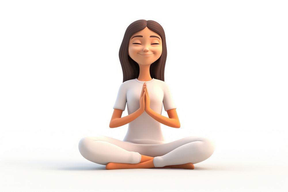 Yoga smiling cartoon adult. AI generated Image by rawpixel.