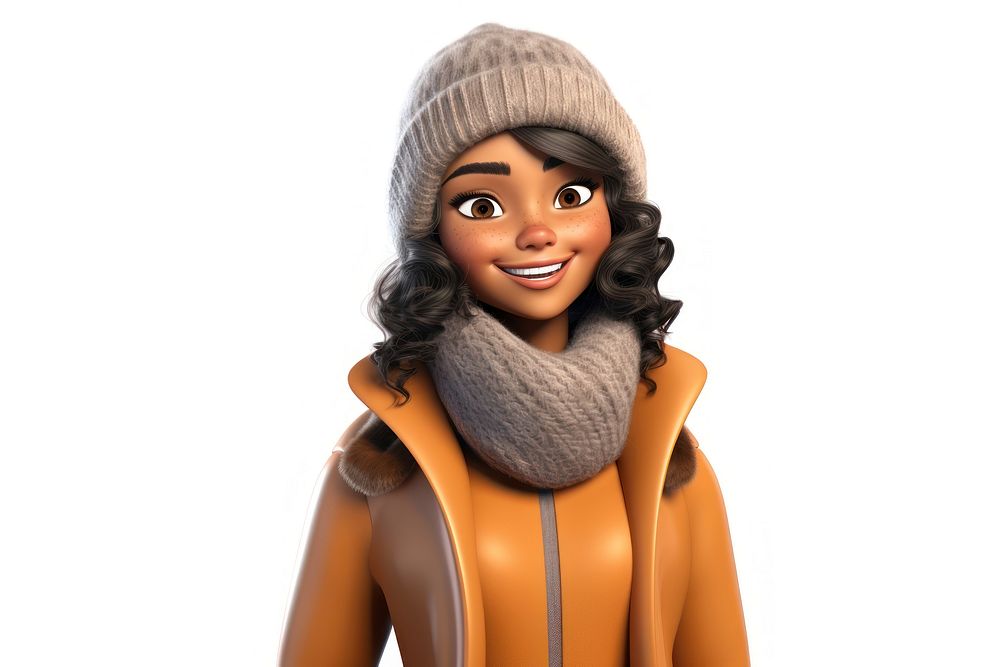 Smiling cartoon winter scarf. AI generated Image by rawpixel.