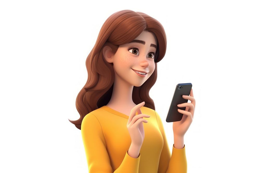 Cartoon smiling adult woman. AI generated Image by rawpixel.
