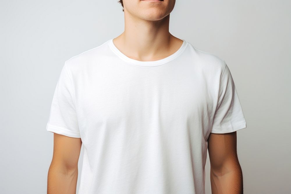 T-shirt sleeve white white background. 