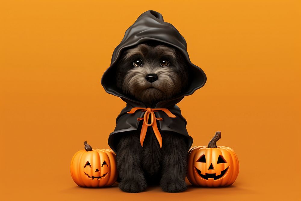 Halloween dog pumpkin mammal. AI generated Image by rawpixel.