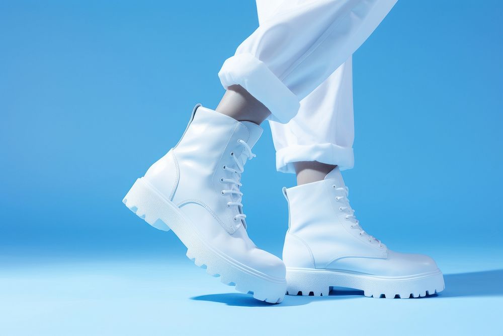 Footwear white shoe blue. AI generated Image by rawpixel.
