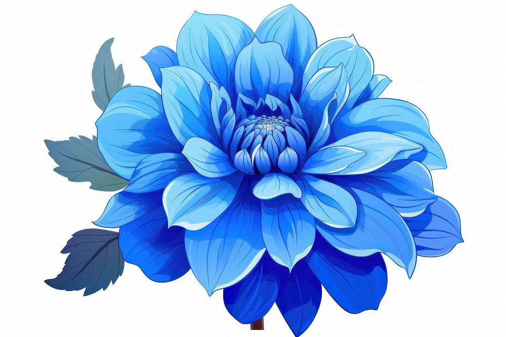 Flower dahlia plant blue. AI generated Image by rawpixel.
