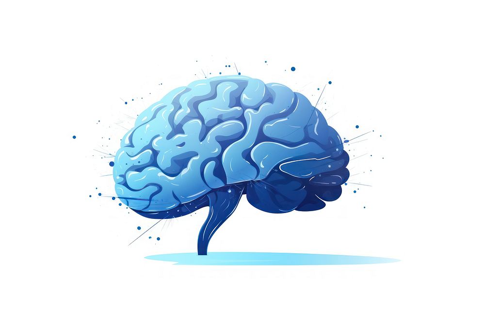 Brain blue white background advertisement. AI generated Image by rawpixel.
