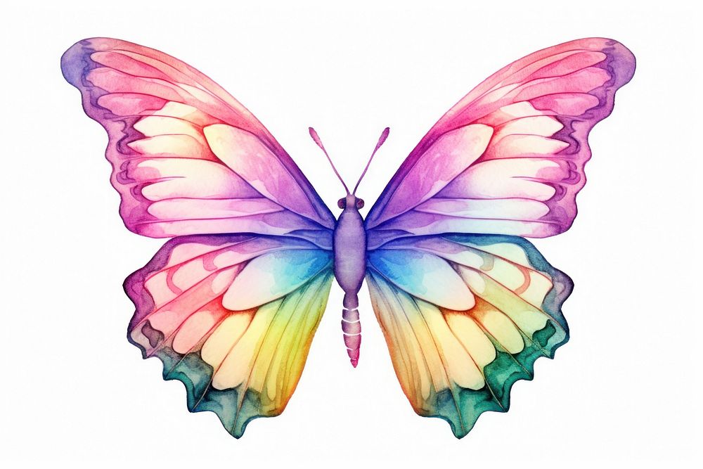 Butterfly insect white background invertebrate. AI generated Image by rawpixel.