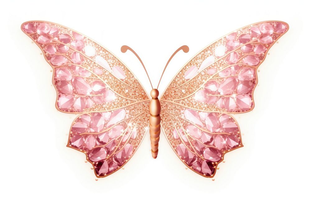 Butterfly pink white background accessories. AI generated Image by rawpixel.