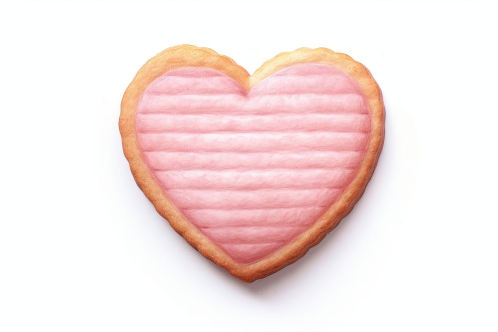 Heart dessert cookie shape, digital paint illustration. AI generated image