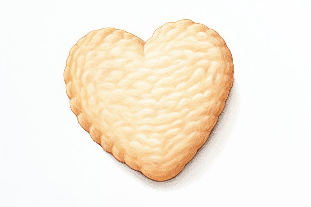 Heart cookie shape food, digital paint illustration. AI generated image