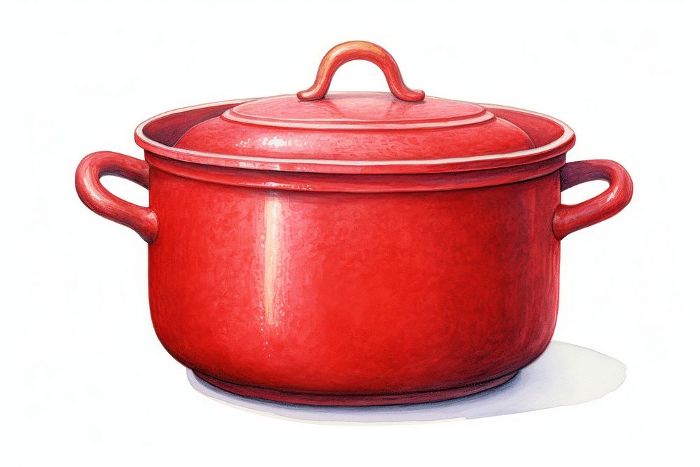 Red pot white background appliance. | Premium Photo Illustration - rawpixel