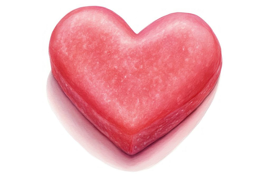 Candy heart food red, digital paint illustration. AI generated image