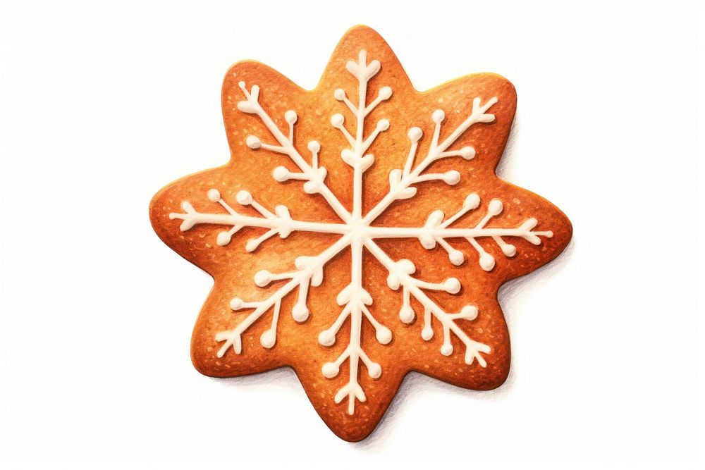 Gingerbread cookie Christmas food, digital paint illustration. AI generated image