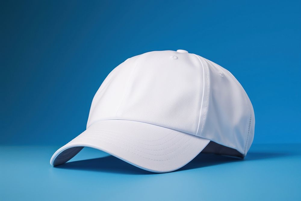 White cap headgear headwear. 