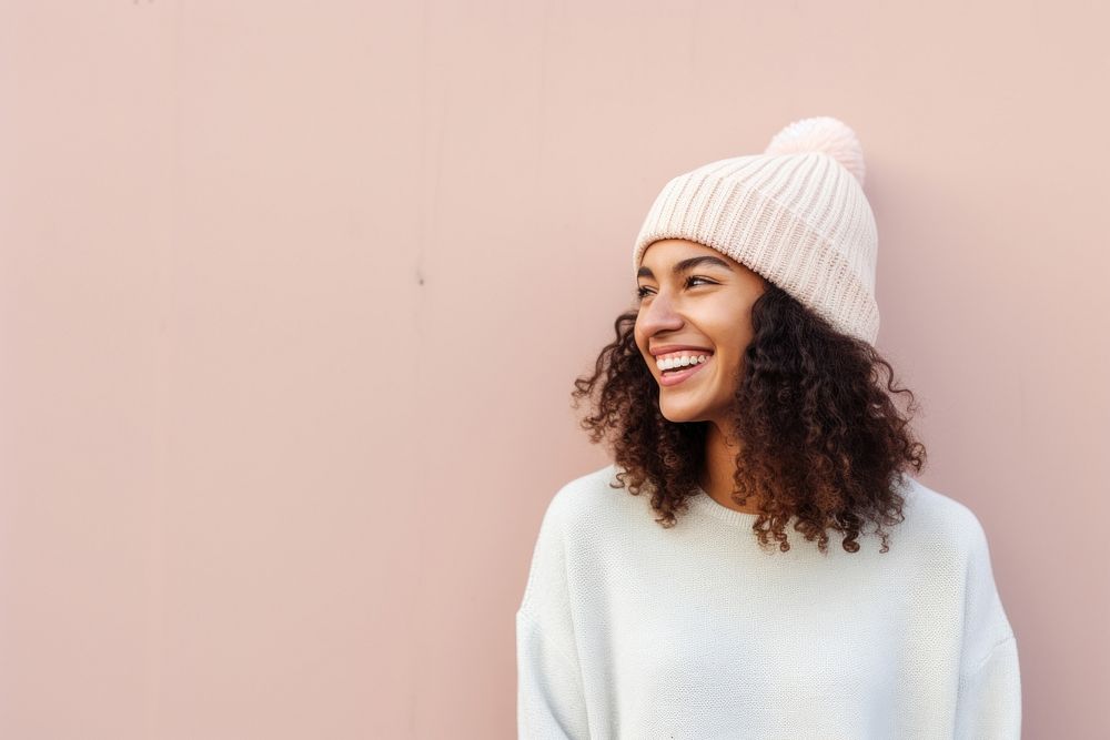 Outdoors beanie smile adult. AI generated Image by rawpixel.