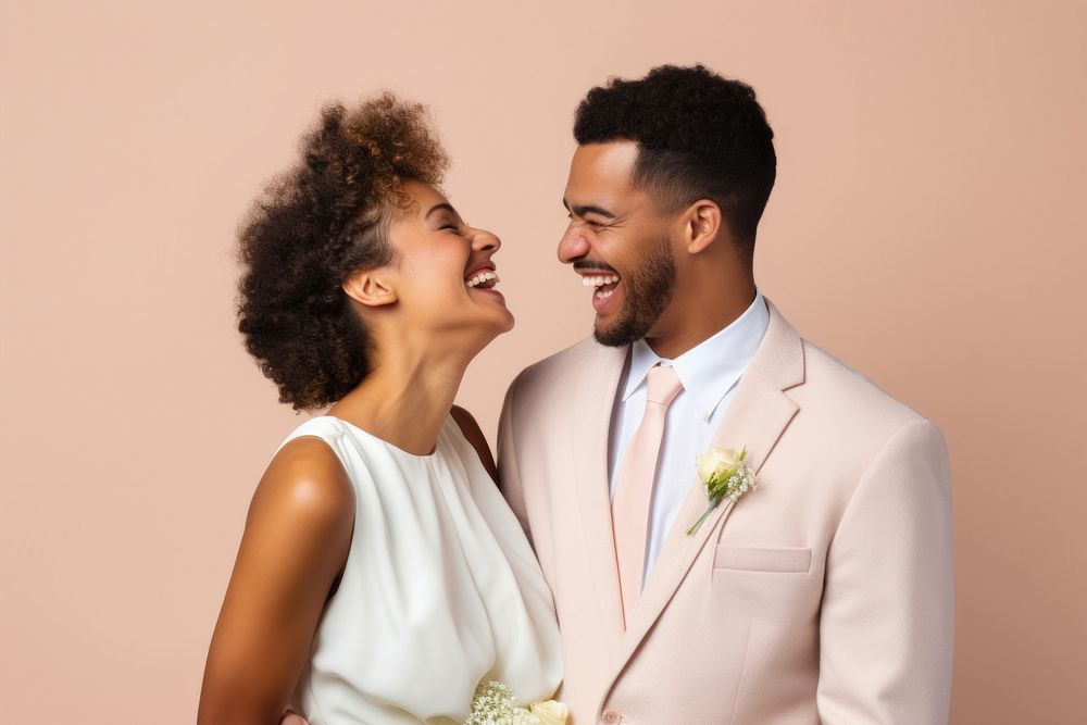 Newlywed laughing wedding adult. AI generated Image by rawpixel.