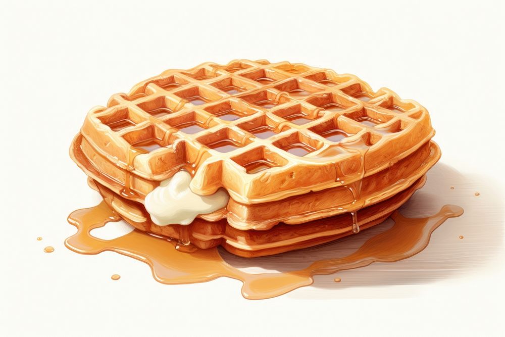 Waffle dessert food cake. AI generated Image by rawpixel.