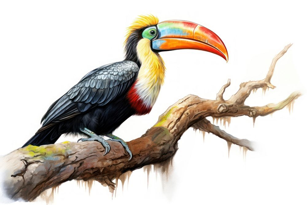 Toucan animal branch bird. 