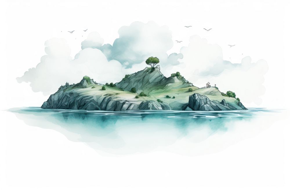 Island landscape outdoors nature. AI generated Image by rawpixel.