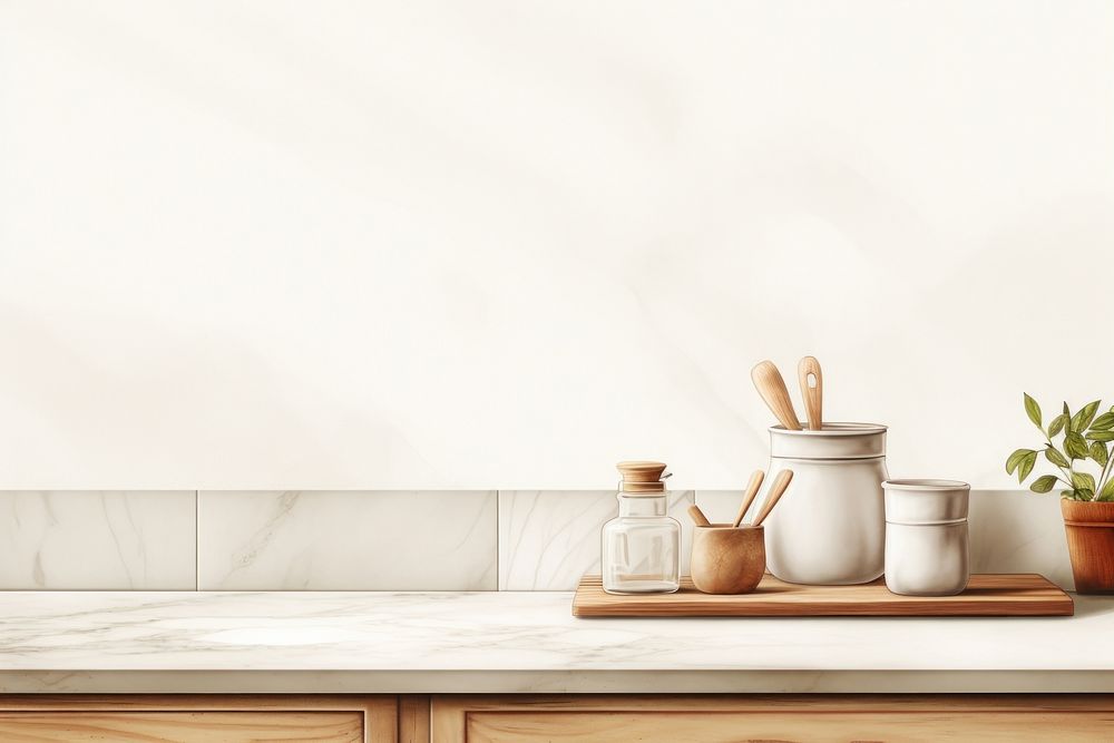 Countertop ceramic kitchen wood. AI generated Image by rawpixel.