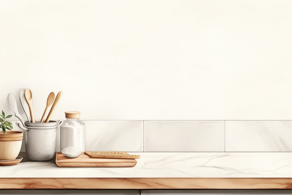 Countertop kitchen tile wall. AI generated Image by rawpixel.