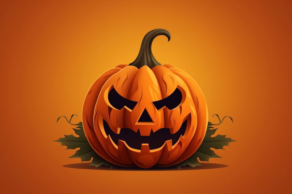 Halloween face anthropomorphic jack-o'-lantern. AI generated Image by rawpixel.