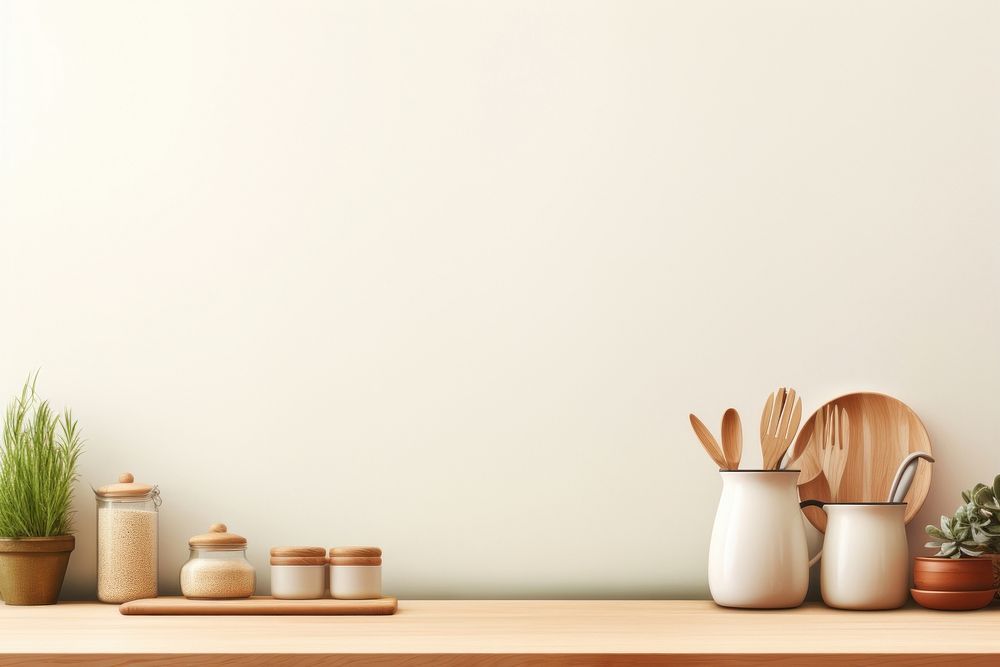 Kitchen shelf wood wall. | Premium Photo - rawpixel
