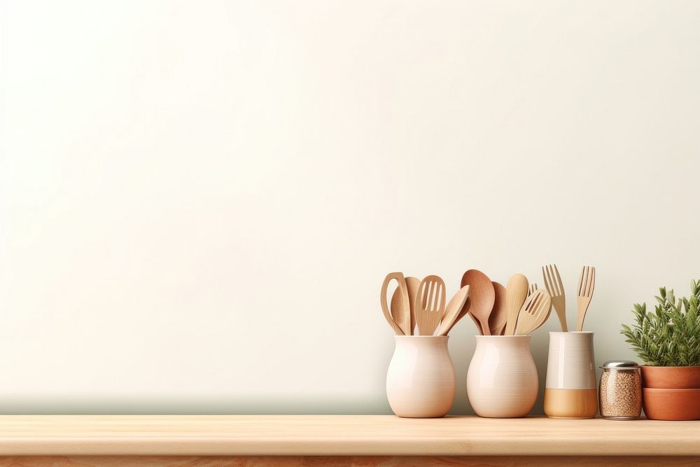 Kitchen wood kitchen utensil arrangement. AI generated Image by rawpixel.