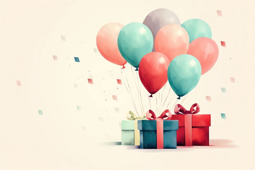 Balloon gift anniversary celebration. AI generated Image by rawpixel.