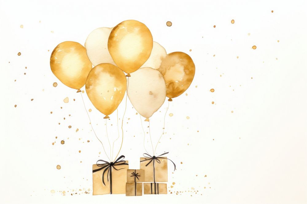 Balloon paper gold celebration. AI generated Image by rawpixel.