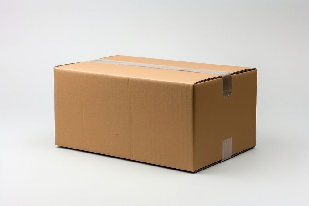 Box cardboard carton white background. 