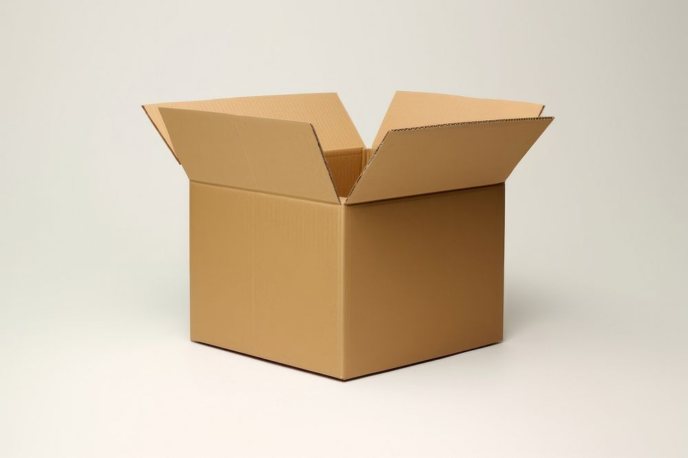 Box cardboard carton white background. 