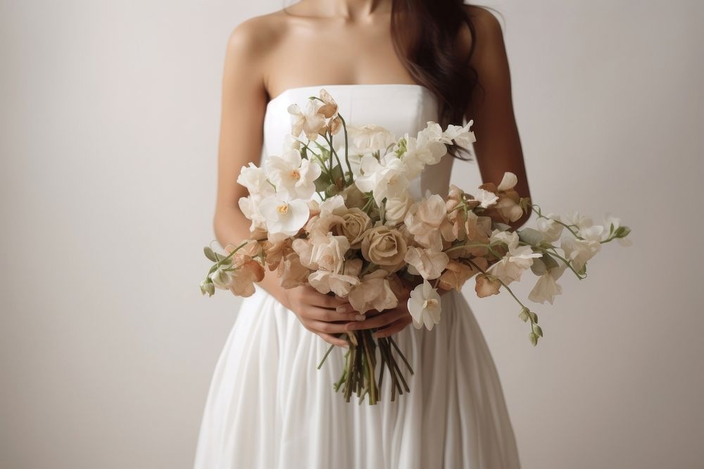 Wedding flower dress bride. AI generated Image by rawpixel.