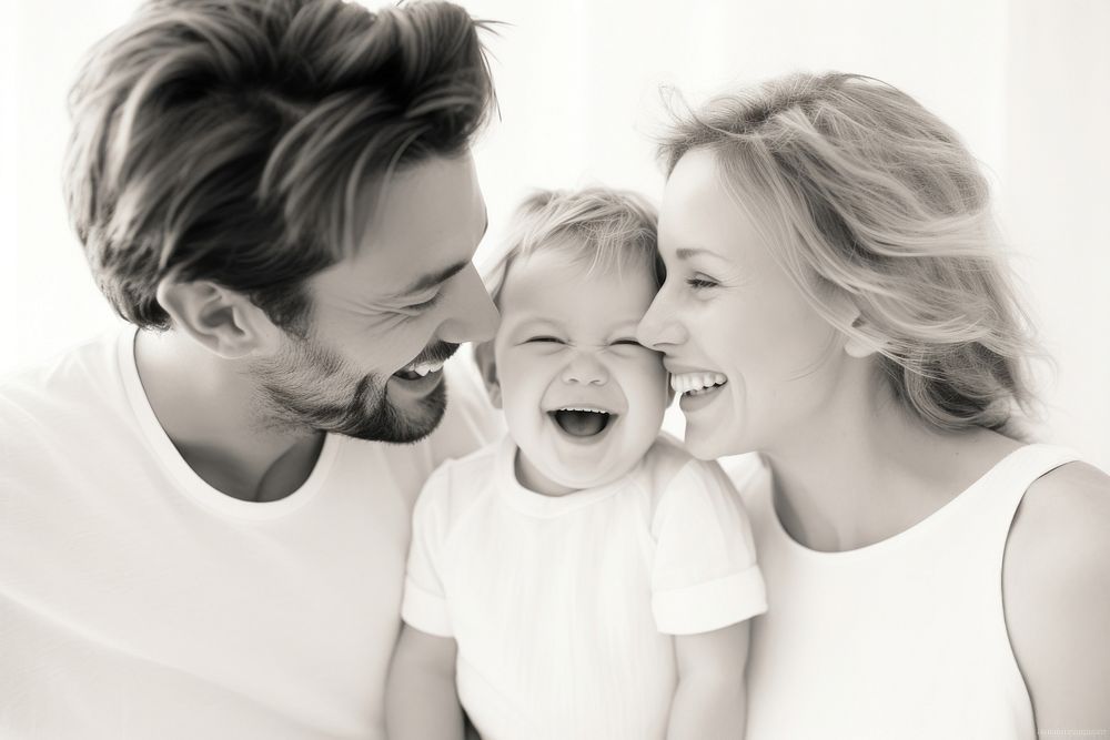 Laughing portrait smiling family. AI generated Image by rawpixel.
