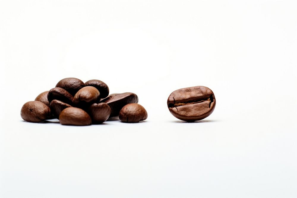 Coffee white background coffee beans chocolate. AI generated Image by rawpixel.