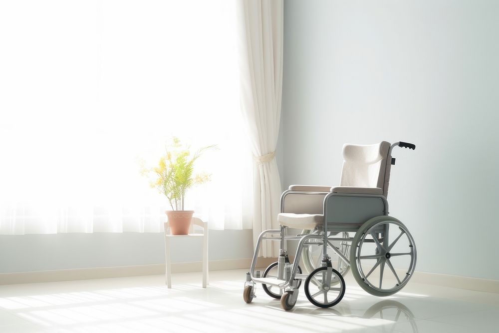 Wheelchair furniture room architecture. AI generated Image by rawpixel.