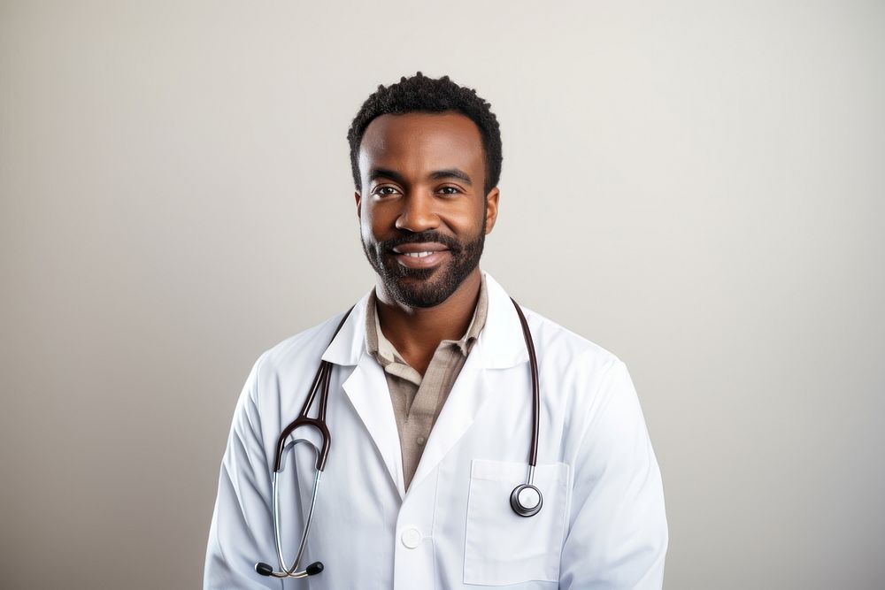 Doctor standing smiling adult. 