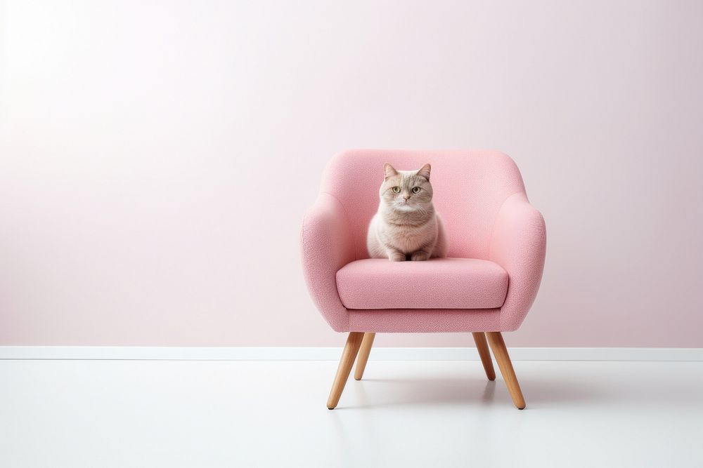 Chair furniture armchair mammal. AI generated Image by rawpixel.
