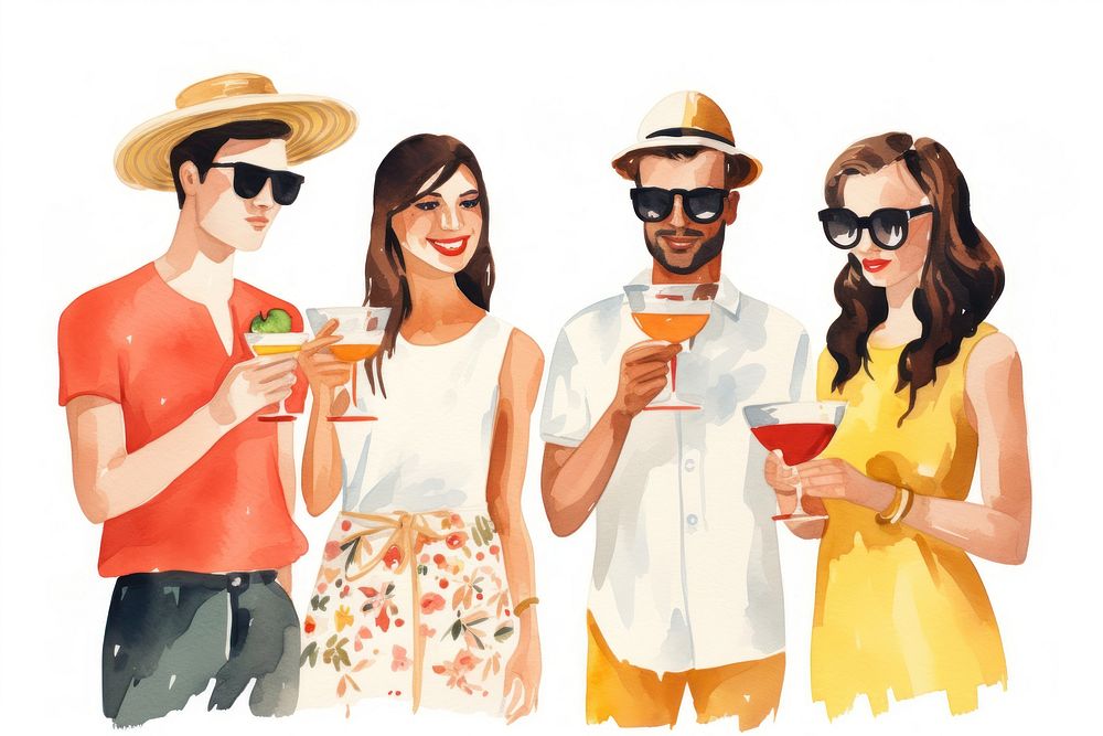Drinking sunglasses cheerful adult. AI generated Image by rawpixel.