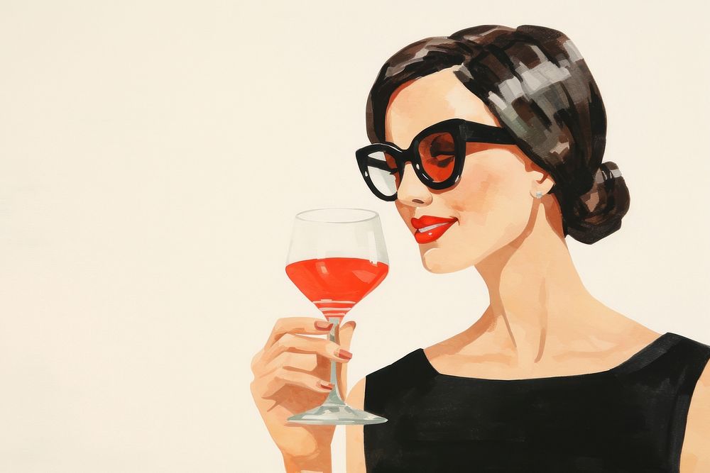 Woman drinking cocktail. 