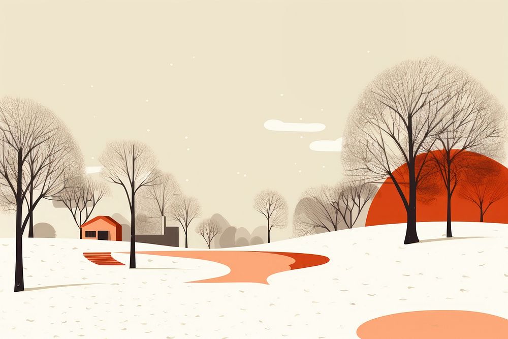 Architecture outdoors drawing winter. AI generated Image by rawpixel.