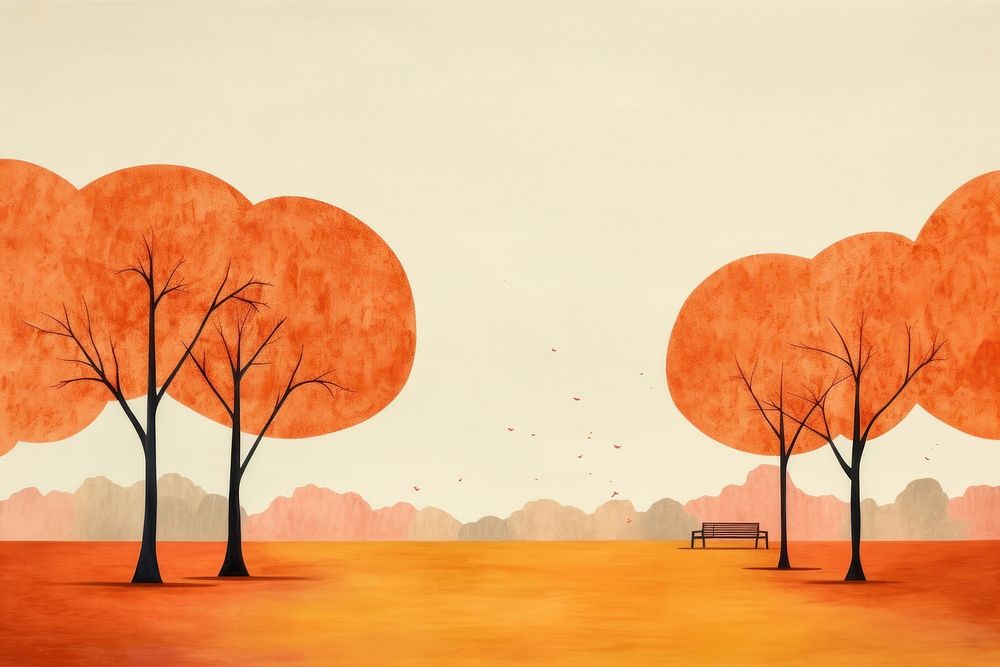 Outdoors painting drawing autumn. AI generated Image by rawpixel.