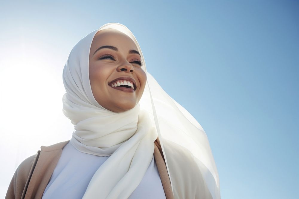 Outdoors smiling smile scarf. 