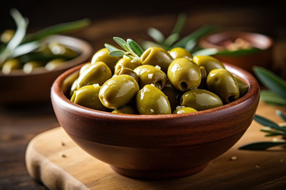 Bowl olive table plant. AI generated Image by rawpixel.