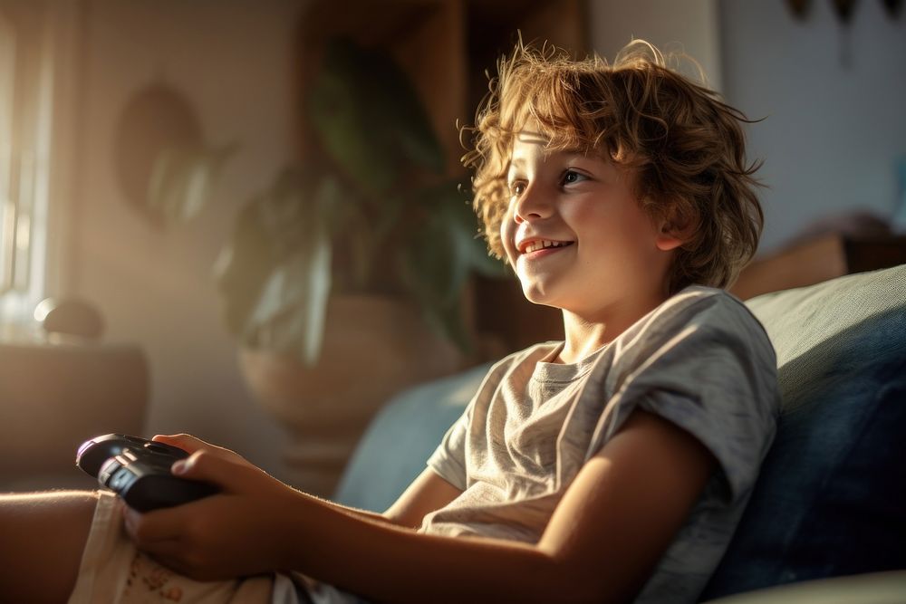 Child happy boy relaxation. AI generated Image by rawpixel.