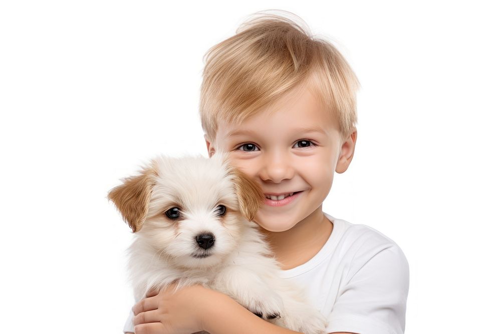 Puppy portrait holding mammal. AI generated Image by rawpixel.