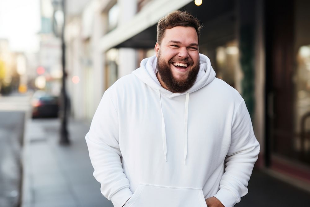 Sweatshirt laughing outdoors smiling. AI generated Image by rawpixel.